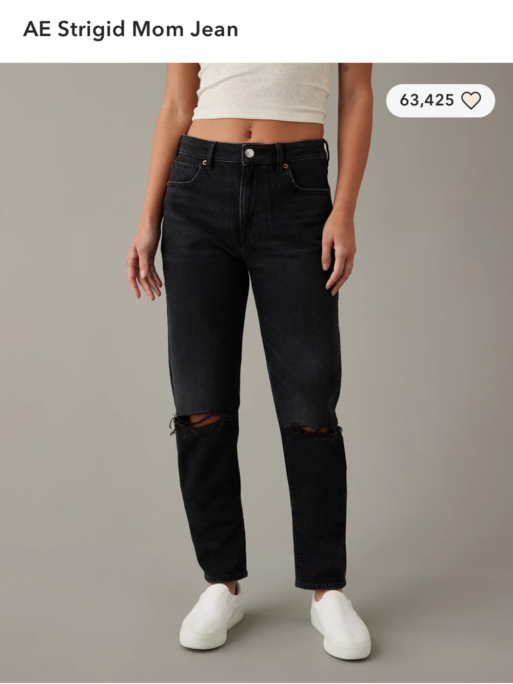 American Eagle Outfitters Black Strigid Mom Straight Jeans